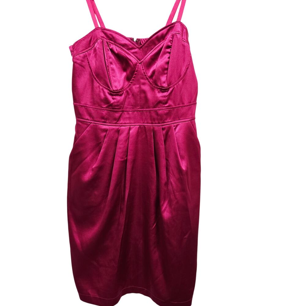 Torrid Pink Satin Spaghetti Strap Dress Pockets Size 12 Feminine Sexy Chic Party